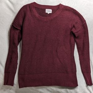 Olive and Oak Maroon Waffle Sweater, Size M